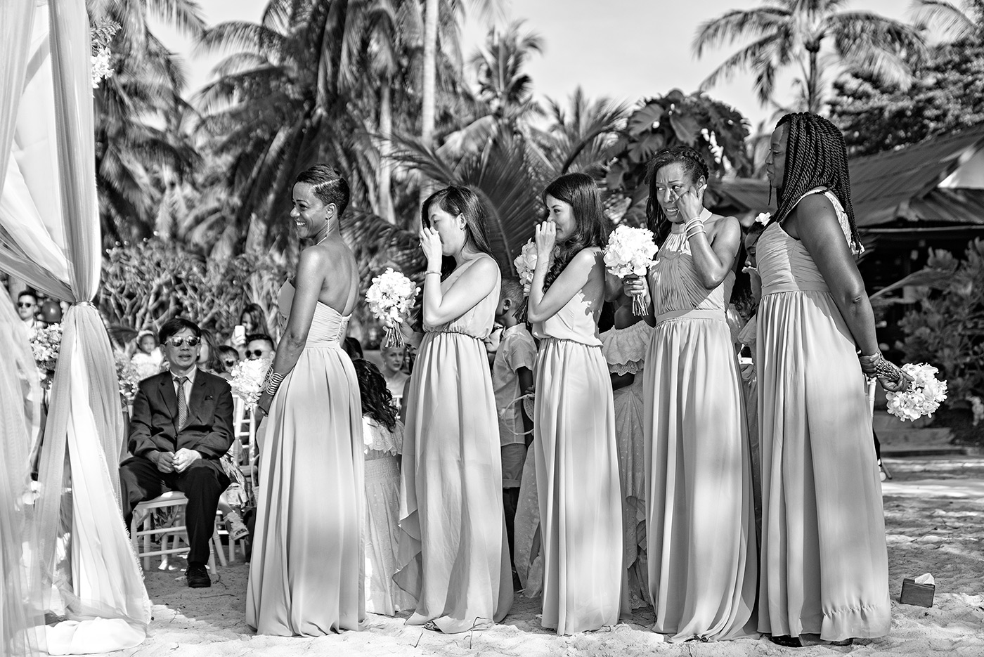 Koh Samui black and white wedding photography